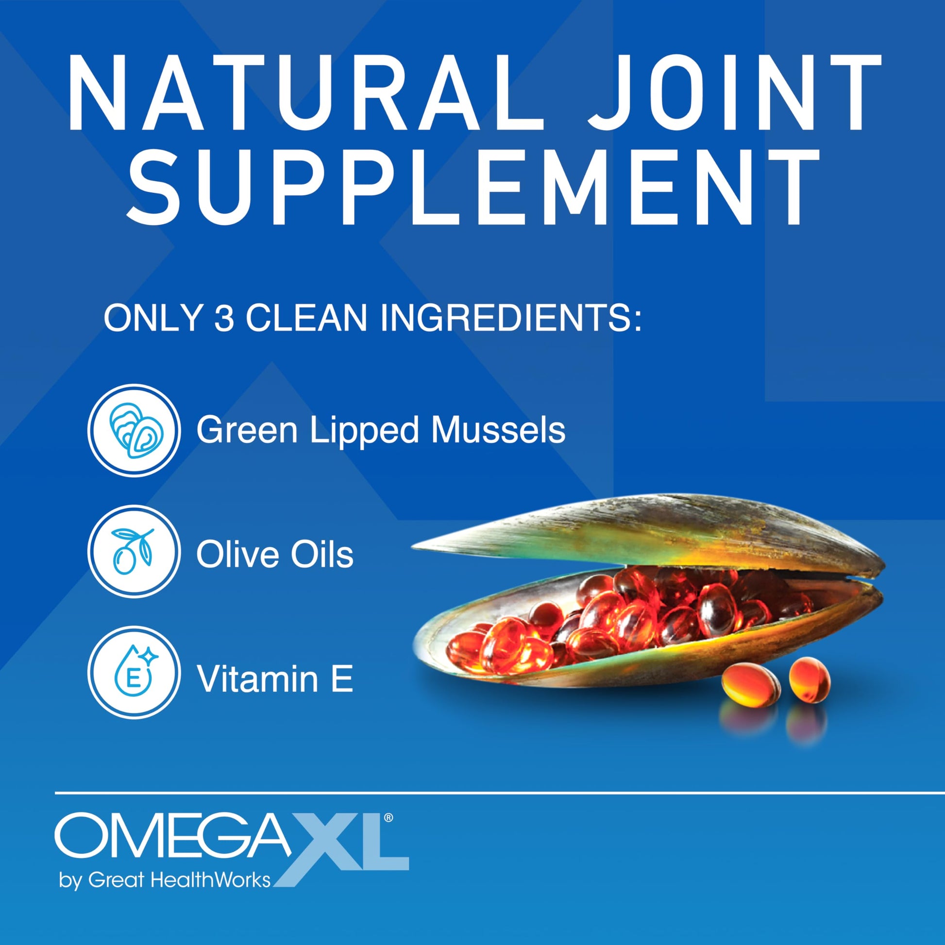 OmegaXL Joint Support Supplement - Natural Muscle Support, Green Lipped Mussel Oil, Soft Gel Pills, Drug-Free, 120 Count OmegaXL Au supplements