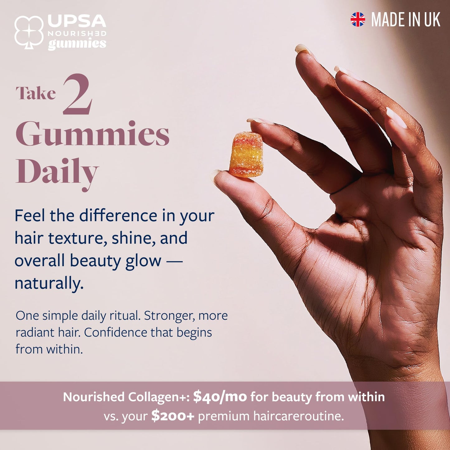 Upsa Nourished Collagen Hair Health 30 Count – Ovoderm® Egg Membrane Complex with Biotin, Zinc & Copper – for Healthy, Shiny & Fuller-Looking Hair UpsaUS supplements