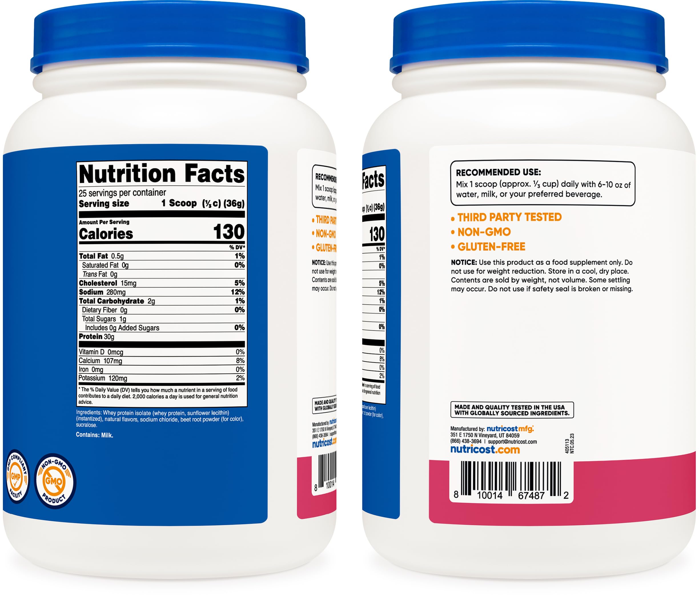 Nutricost Whey Protein Isolate (Strawberry Acai, 2 Pounds) Nutricost Au supplements