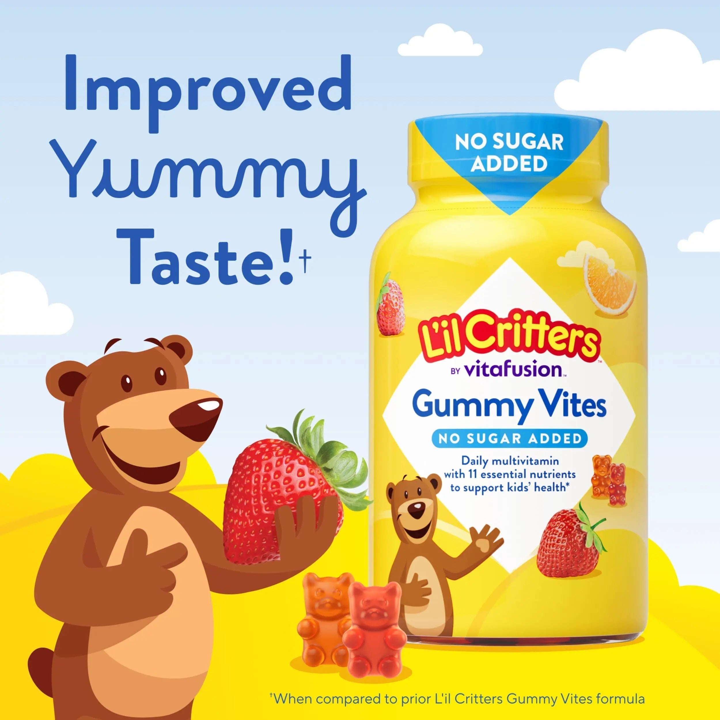 L’il Critters Gummy Vites No Sugar Added Daily Gummy Multivitamin for Ages 2+ Toddlers & Kids, Vitamin C, D3 for Immune Lil Critters Au supplements