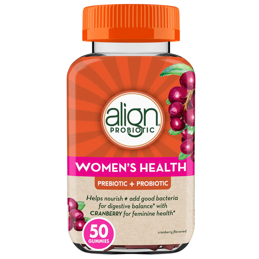 Align Digestive Health Prebiotic + Probiotic Supplement Gummies in Natural Fruit Flavors AlignAU supplements