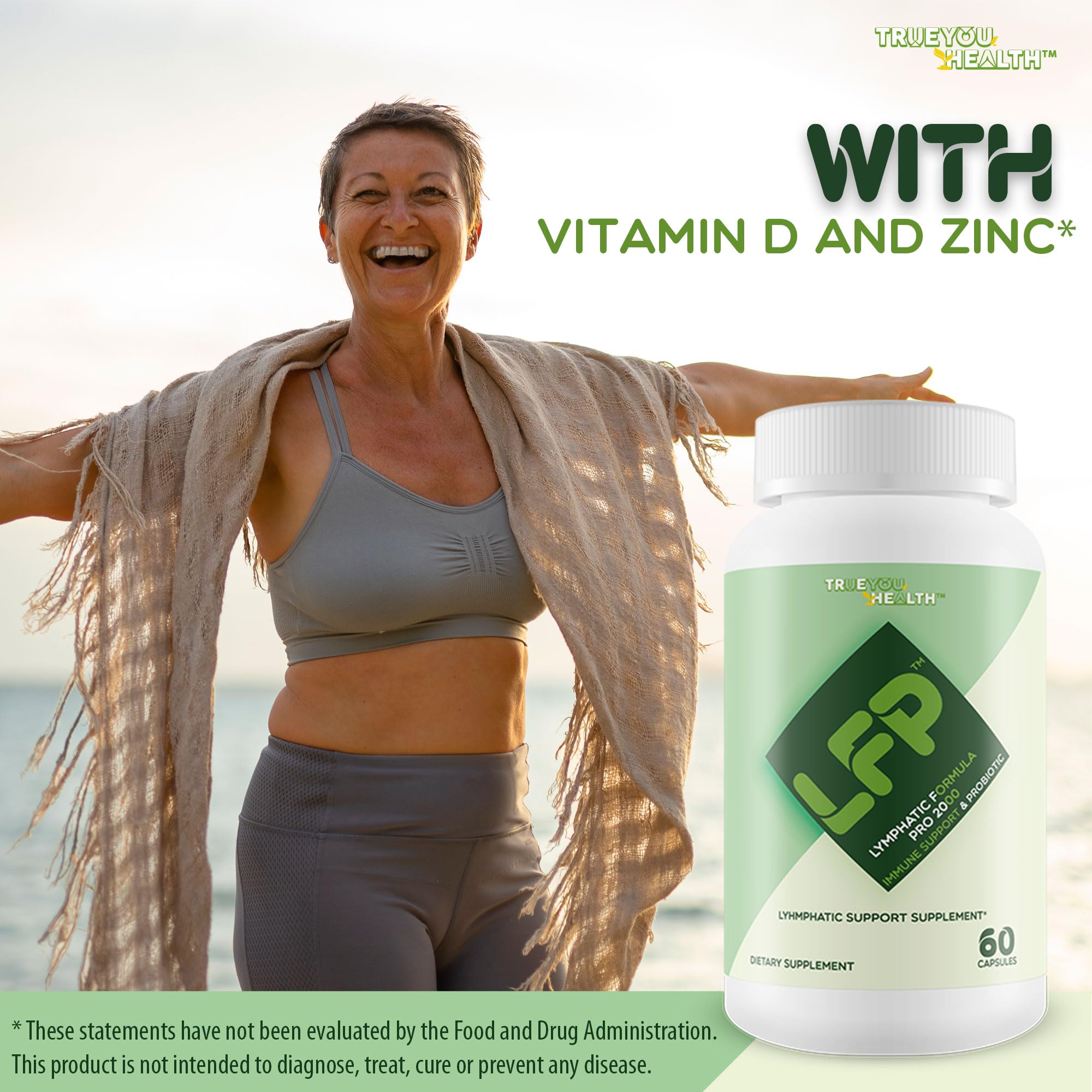 LFP - Lymphatic Formula Pro 2000 Immune Support & Probiotic - Lymphatic Support Supplement to Promote Healthy Immune System & Lymphatic Function - Aid Immune Response, Gut Health, & Overall Health True You Health Au supplements