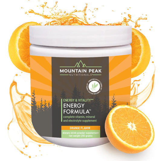 Mountain Peak Nutritionals Energy Formula - All in One Multi-Mineral Powder - Complete Nutrition, Vitamin, Mineral, and Electrolyte Supplement for Men & Women - Orange Flavor (255g, 30 Servings) Mountain Peak NutritionalsAU supplements