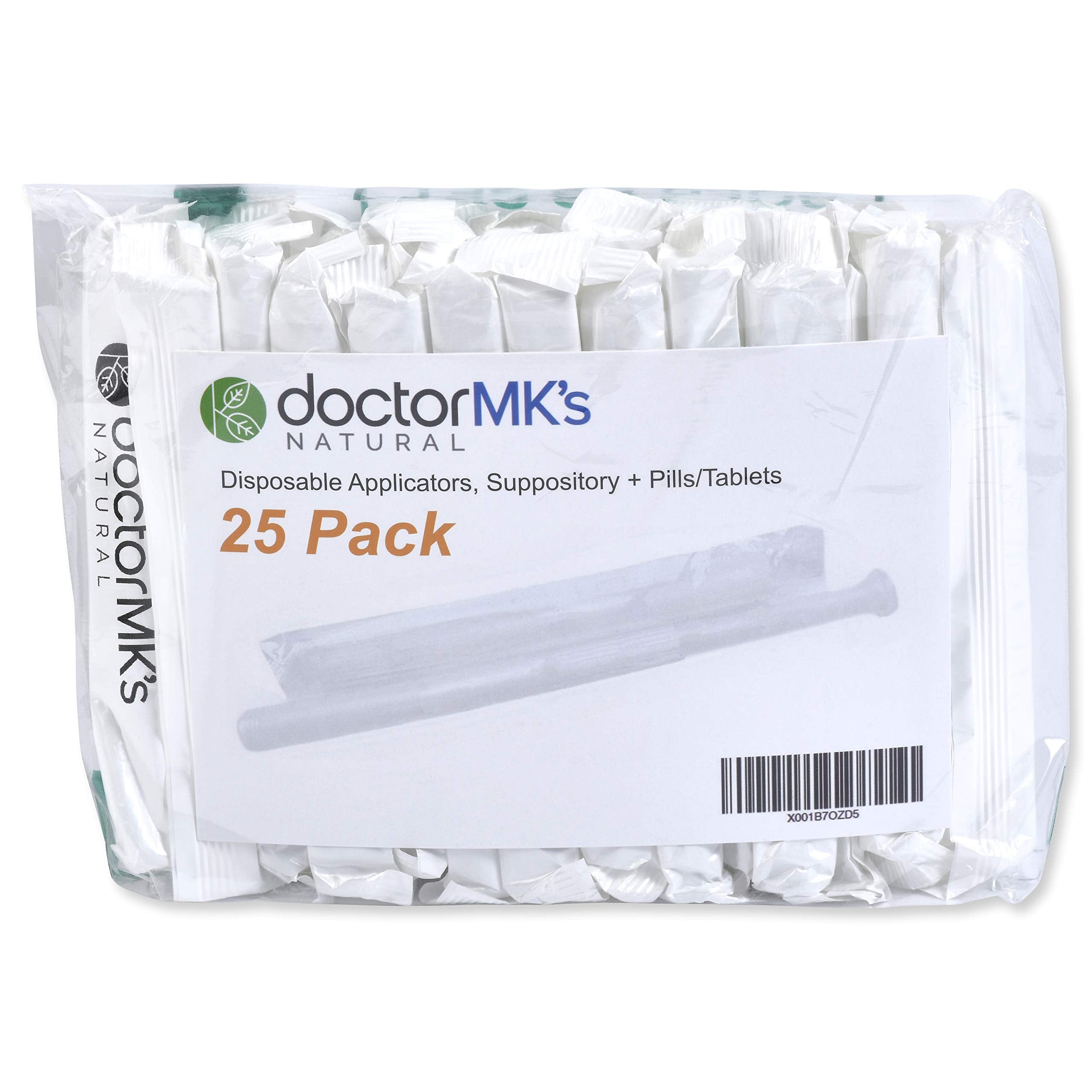 Suppository Applicators (25-Pack), Fits Most Suppositories, Pills and Tablets, Individually Wrapped doctor MK's NATURAL Au supplements