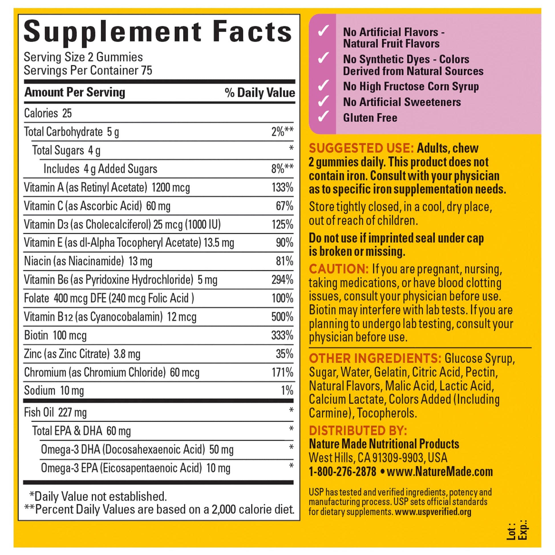 Nature Made Womens Gummy Multivitamins with Omega-3, Multivitamin for Women for Daily Nutritional Support, 150 Gummies, 75 Day Supply Nature Made Au supplements