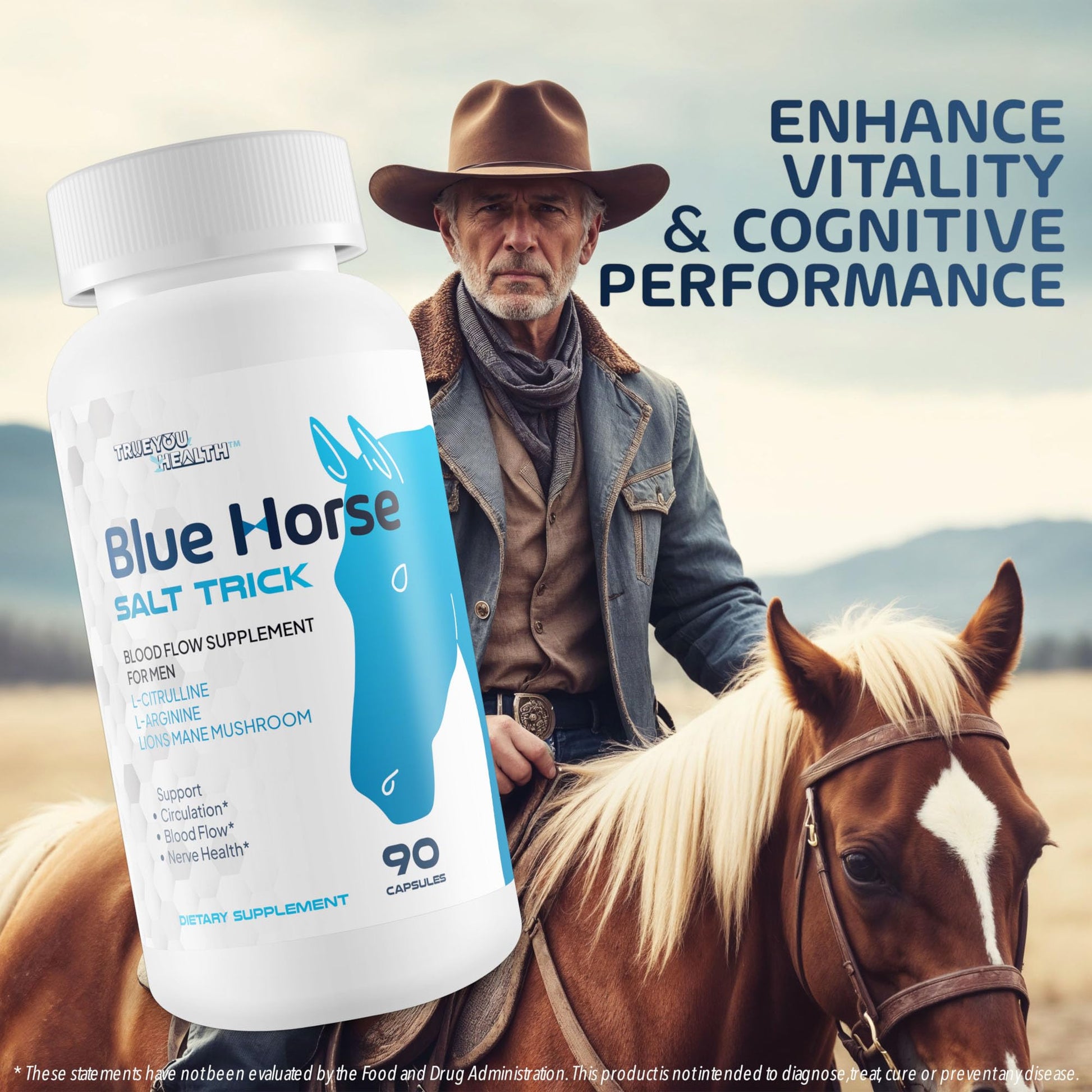 Blue Horse Salt Trick - Our Best Blood Flow Supplement for Men - Our Best Circulation Supplement - Male Circulation Supplements Nitric Oxide Vasodilator to Improve Blood Flow 7 Blue Salt Trick for Men True You Health Au supplements
