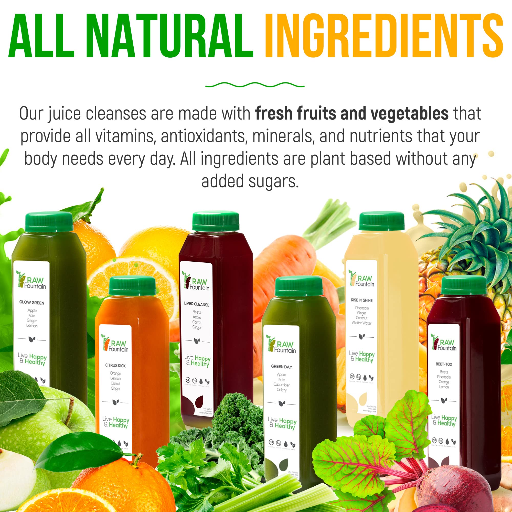 3 Day Juice Cleanse by Raw Fountain, All Natural Raw Detox Cleanse, Liquid Juice Diet Raw Fountain Au supplements