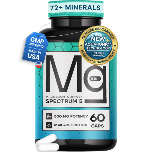 Spectrum 5 Magnesium | 5-in-1 Complex + 72 Trace Minerals for Enhanced Absorption | Irish Sea Sourced | 500mg per Serving SonoHealthAU supplements