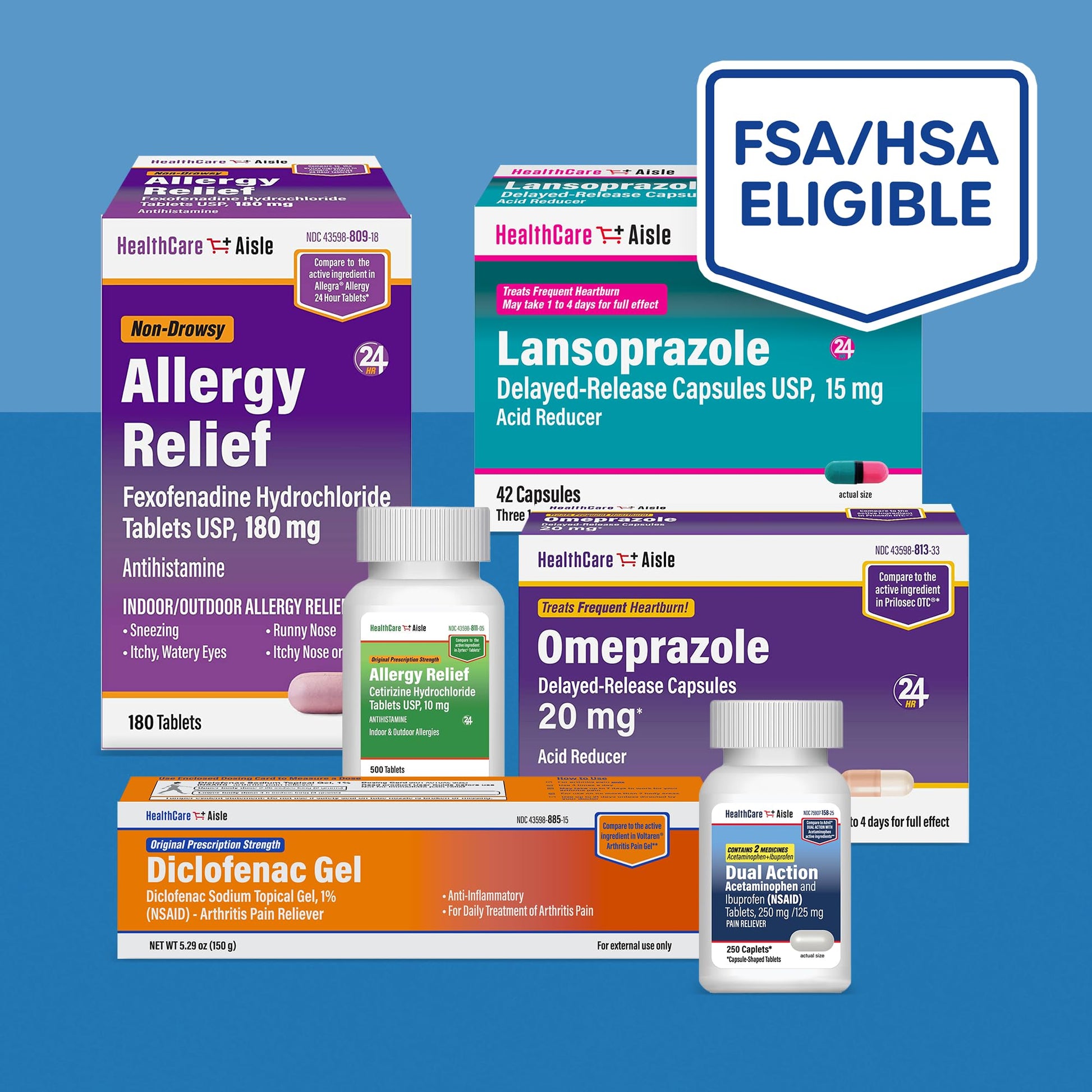 HealthCareAisle Allergy Relief - Fexofenadine Hydrochloride Tablets USP, 180 mg, 90 Tablets, Allergy Medication, Non-Drowsy 24-Hour Relief HealthCareAisle buy supplements Au