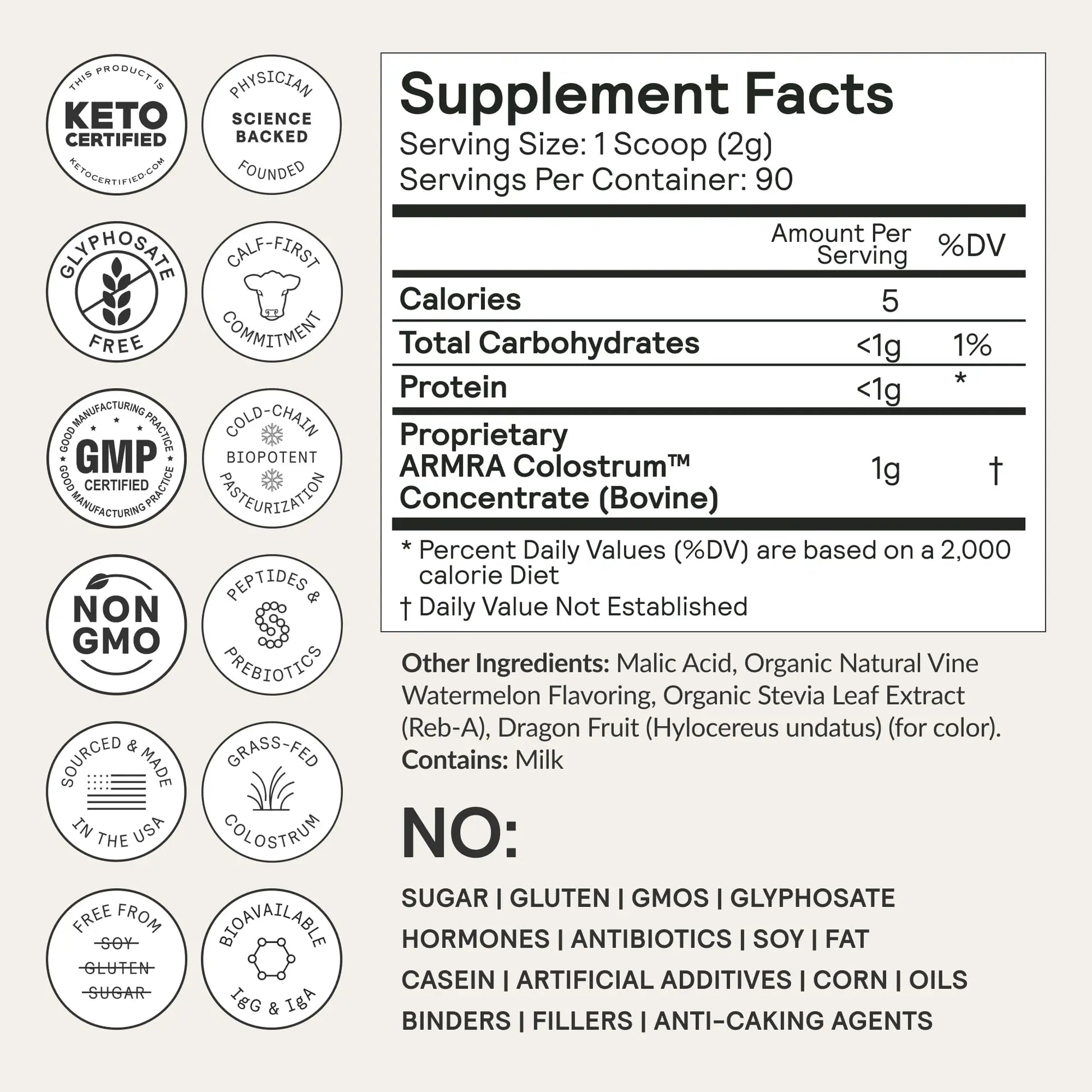 ARMRA Colostrum™ Premium Powder, Grass Fed, Gut Health Bloating Immunity Skin & Hair, Contains 400+ Bioactive Nutrients, Keto, Gluten & Fat Free (Vine Watermelon Bundle | 120 Servings) ARMRA Au supplements