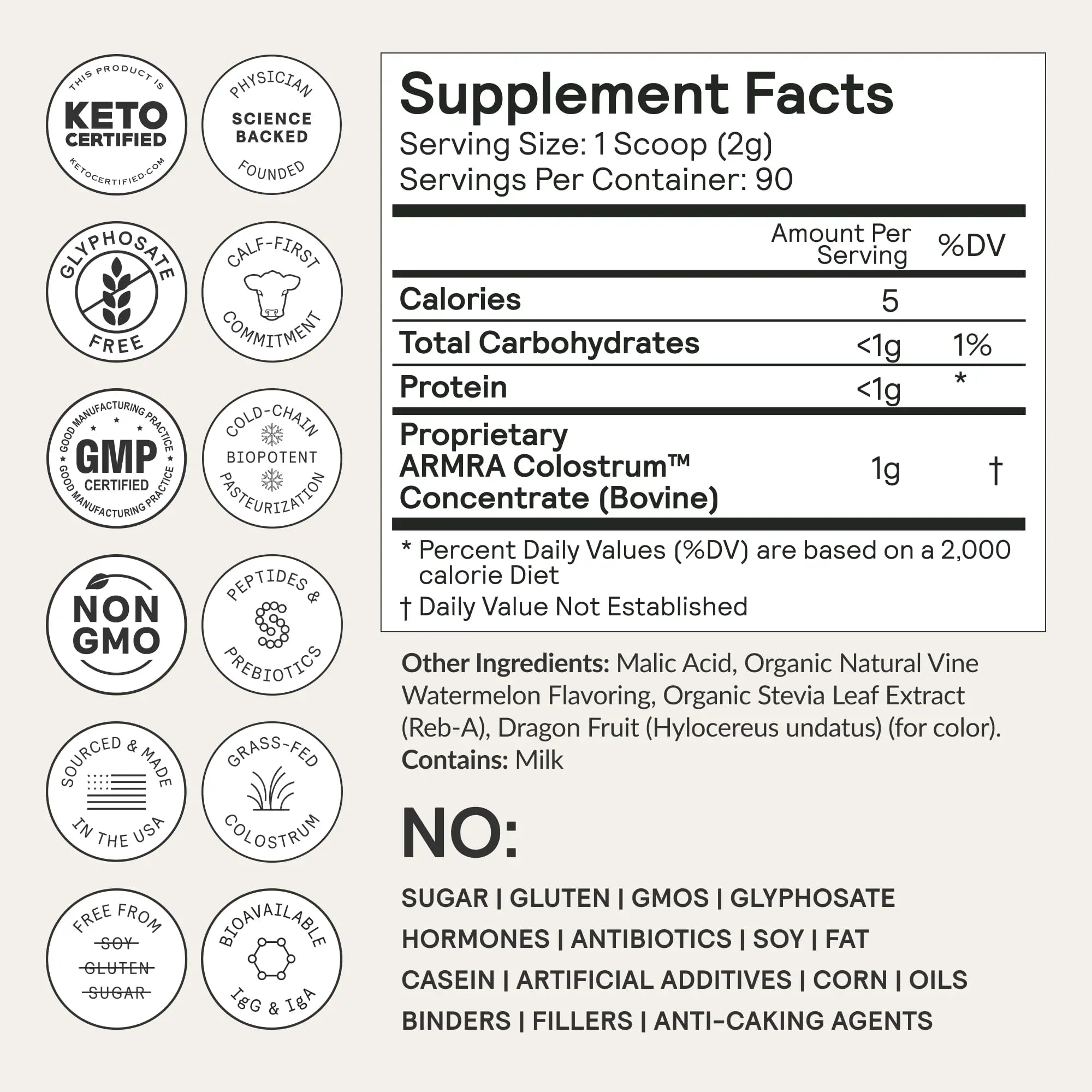 ARMRA Colostrum™ Premium Powder, Grass Fed, Gut Health Bloating Immunity Skin & Hair, Contains 400+ Bioactive Nutrients, Keto, Gluten & Fat Free (Vine Watermelon Bundle | 120 Servings) ARMRA Au supplements