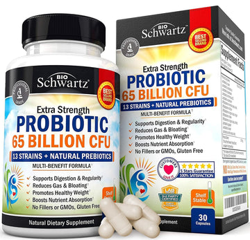 Probiotic 65 Billion - Probiotics with Prebiotic for Women & Men - Lactobacillus BioSchwartz Au supplements