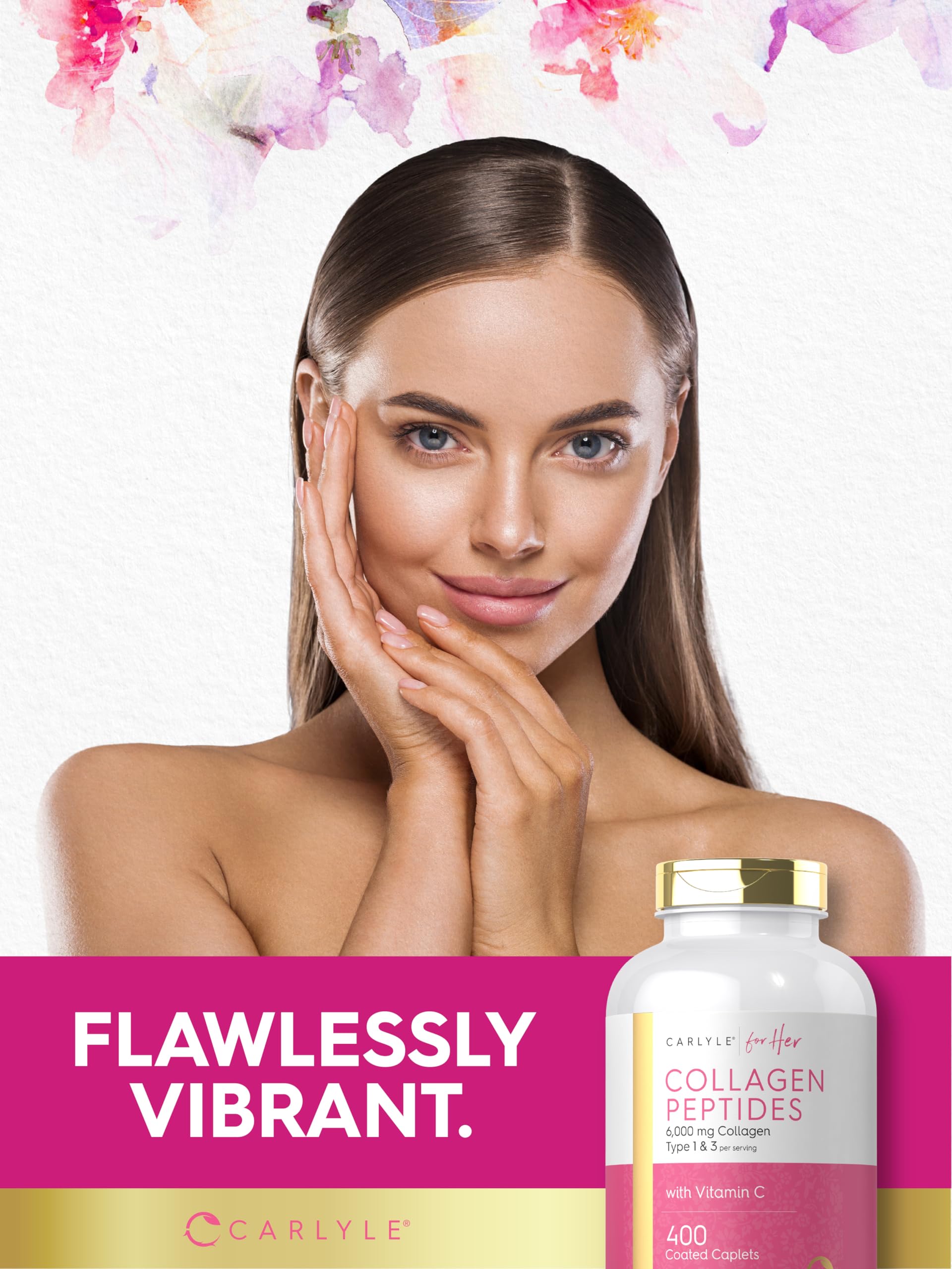 Carlyle Collagen Peptides 6000mg | 400 Caplets | with Vitamin C | Type 1 and 3 | Non-GMO, Gluten Free, Grass Fed Supplement Carlyle Au supplements