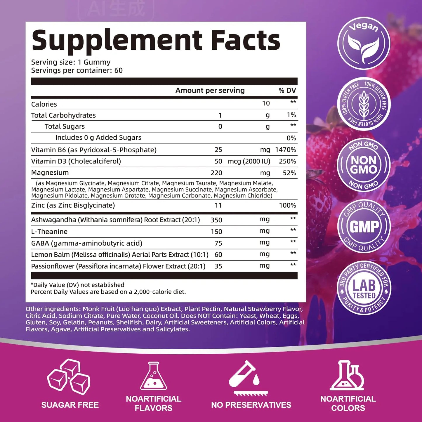 Migcopat Magnesium Complex Gummies, 20 in 1 Magnesium Gummy with Glycinate Citrate Malate Taurate - Ashwagandha, L-Theanine, D3&Zinc for Relaxation, MigcopatAU supplements
