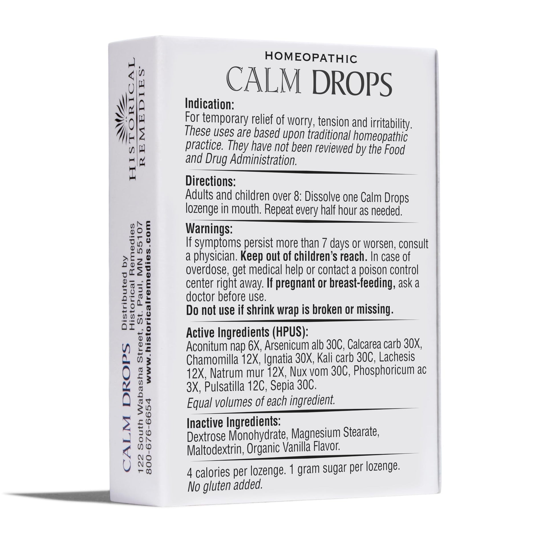 Historical Remedies Calm Drops Homeopathic Lozenges (6 Pack)| Natural Care for Emotional Relief, Vegan & Gluten-Free Organic Vanilla Flavor Drops to Promote Relaxation and a Sense of Calm Historical Remedies buy supplements Au