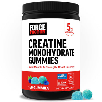 Force Factor Creatine Monohydrate Gummies, NSF Certified, 5g Dose for Men & Women to Support Muscle, Strength, Recovery, Cognitive Health & Memory, Packaging May Vary, Blue Raspberry, 150 Gummies Force Factor Au supplements
