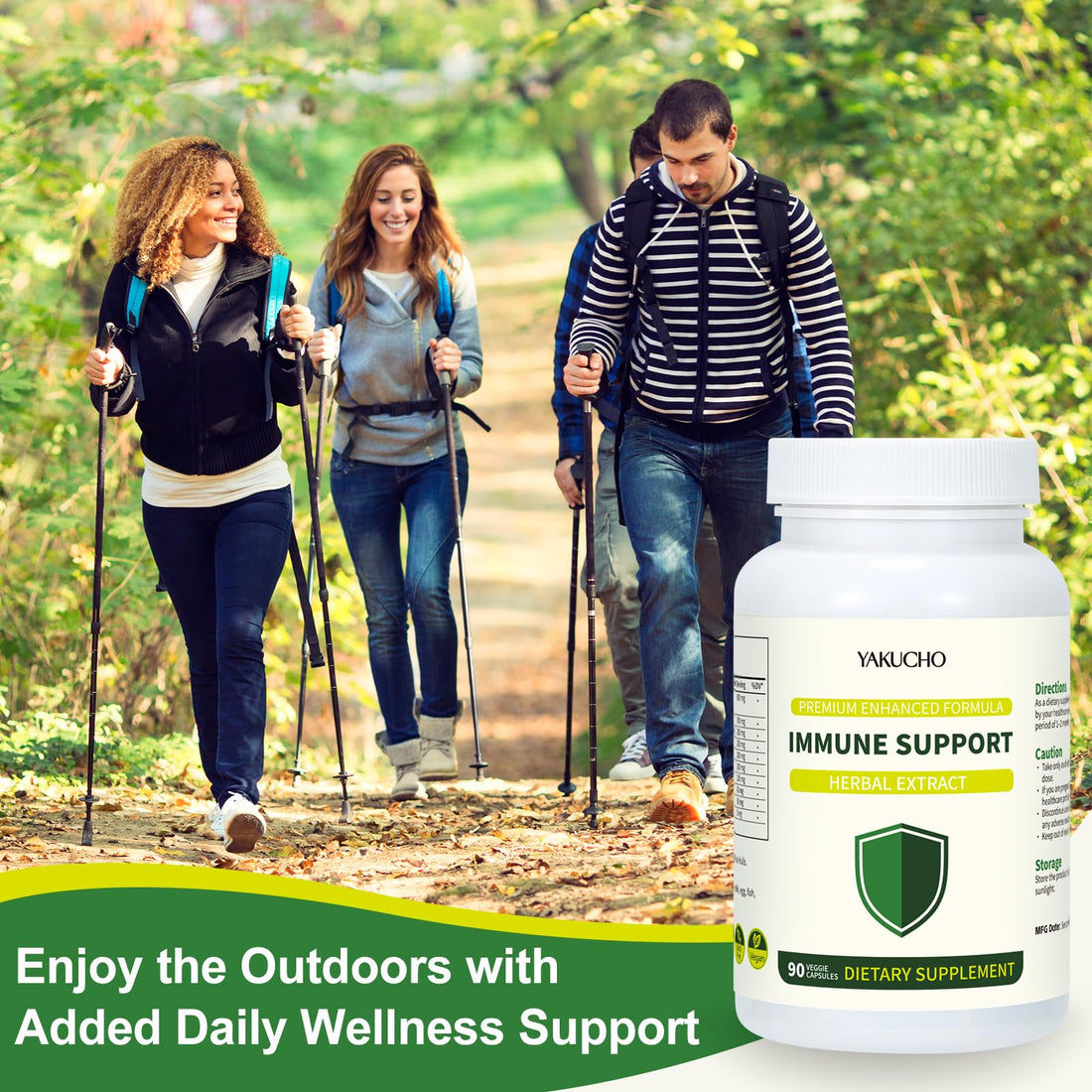 Herbal Immune Support Supplement, Vegan Capsules with Japanese Knotweed, Cat’s Claw, Skullcap & Sanguinolenta, Supports Immune Health & Overall Wellness, Gluten-Free Yakucho uk supplements