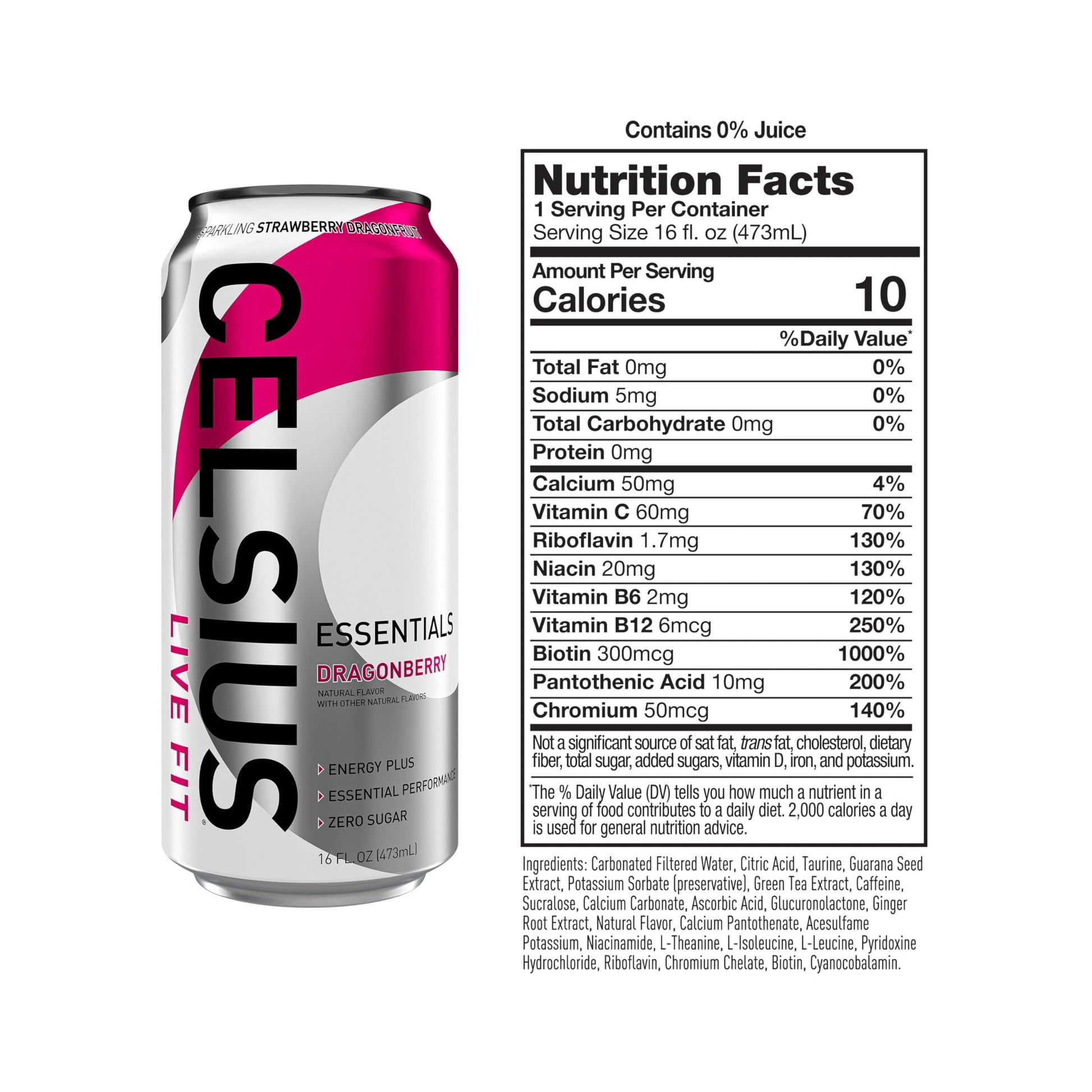 CELSIUS ESSENTIALS, Sparkling Dragonberry, Performance Energy Drink 16 Fl Oz CELSIUS Au supplements