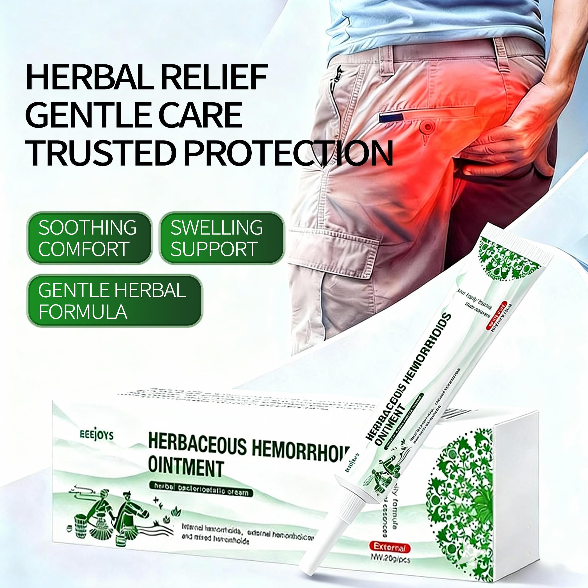 Reejoys Hemorrhoid Cream: Advanced Herbal Hemorrhoids Treatment Cream for Itching and Burning, Shrink & Soothe Hemorrhoids - 1.8 Oz Reejoys Au supplements
