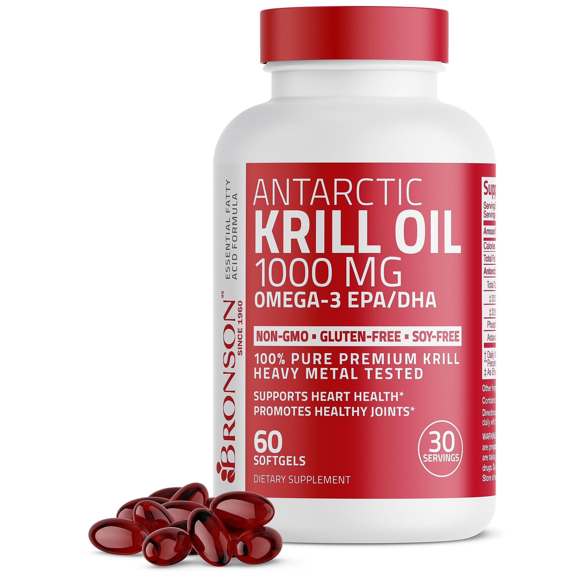 Bronson Antarctic Krill Oil 1000 mg with Omega-3s EPA, DHA, Astaxanthin Bronson Au supplements