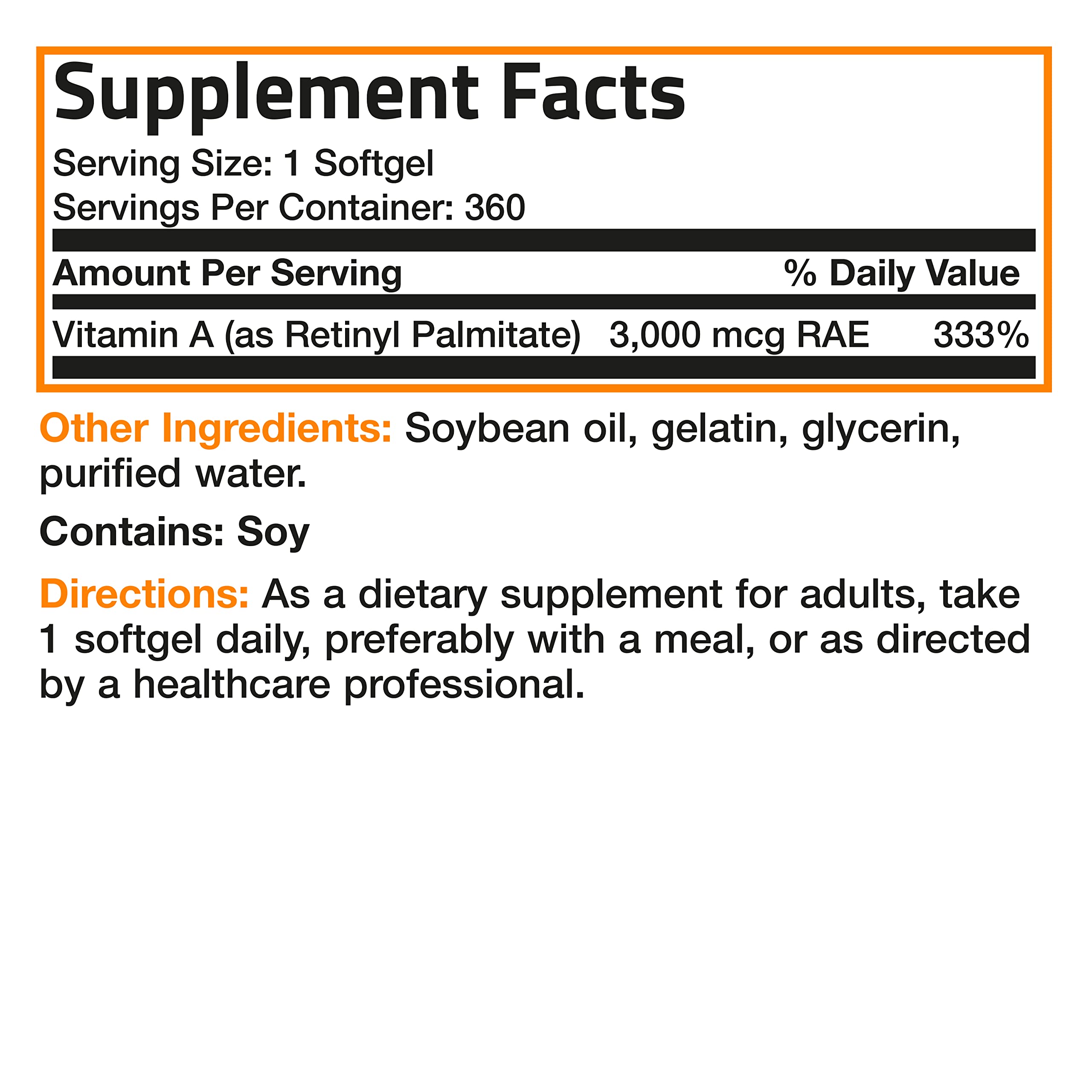 Bronson Vitamin A 10,000 IU Premium Non-GMO Formula Supports Healthy Vision Bronson Au supplements