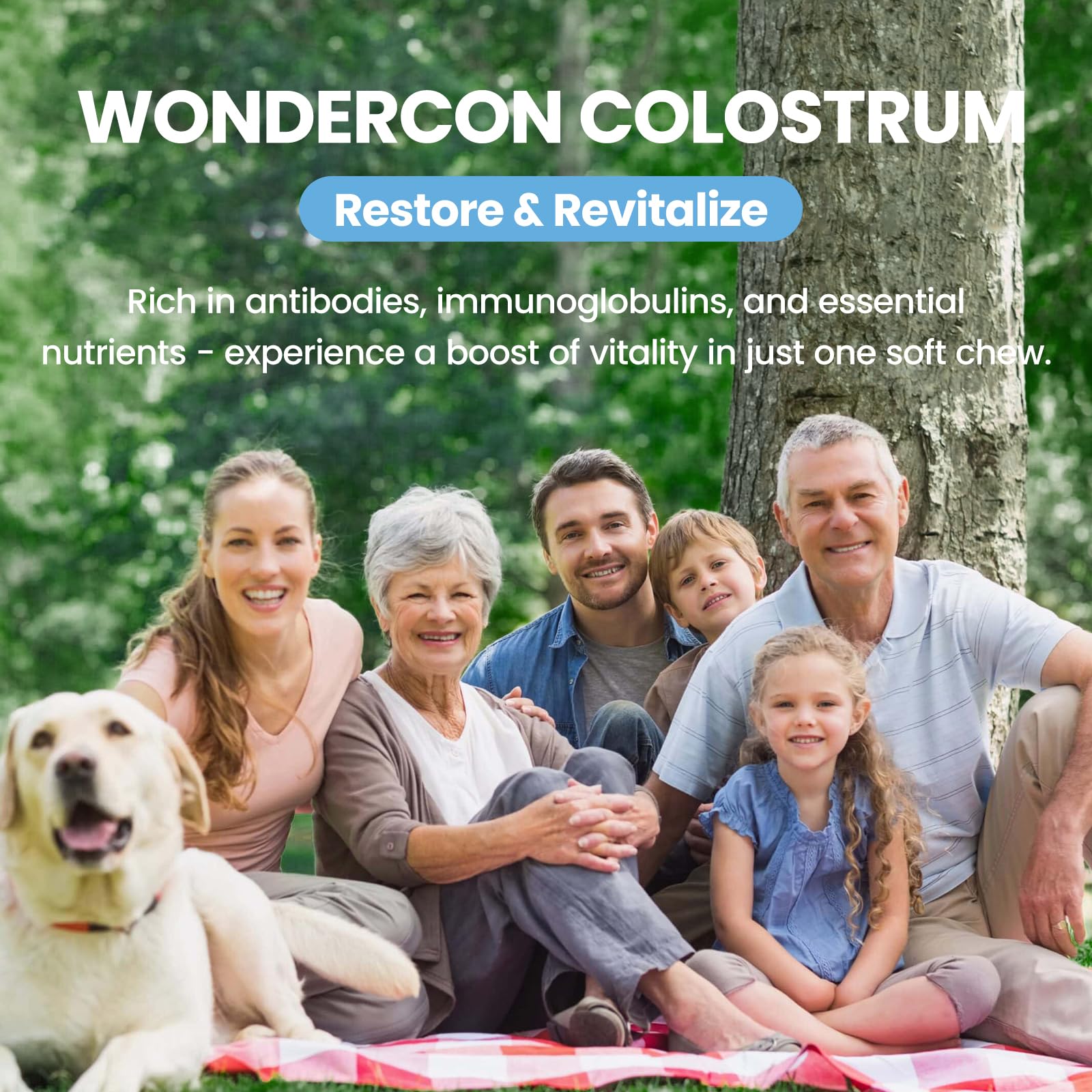Colostrum Soft Chew Supplement (3000mg + 40% IgG), Concentrated Bovine Colostrum SEPT YAN Au supplements
