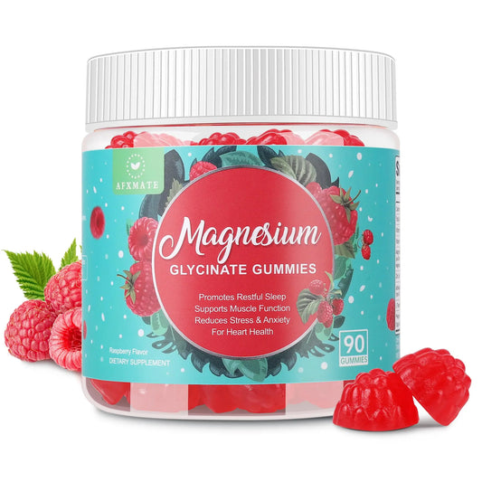 90 Count Magnesium Glycinate Gummies 400 mg - Sugar Free Magnesium Supplement for Adults with Glycinate & Malate, L-Theanine, Ashwagandha, Zinc, Vitamin B6 & D3, Supports Relaxation & Sleep AFXMATEAU supplements