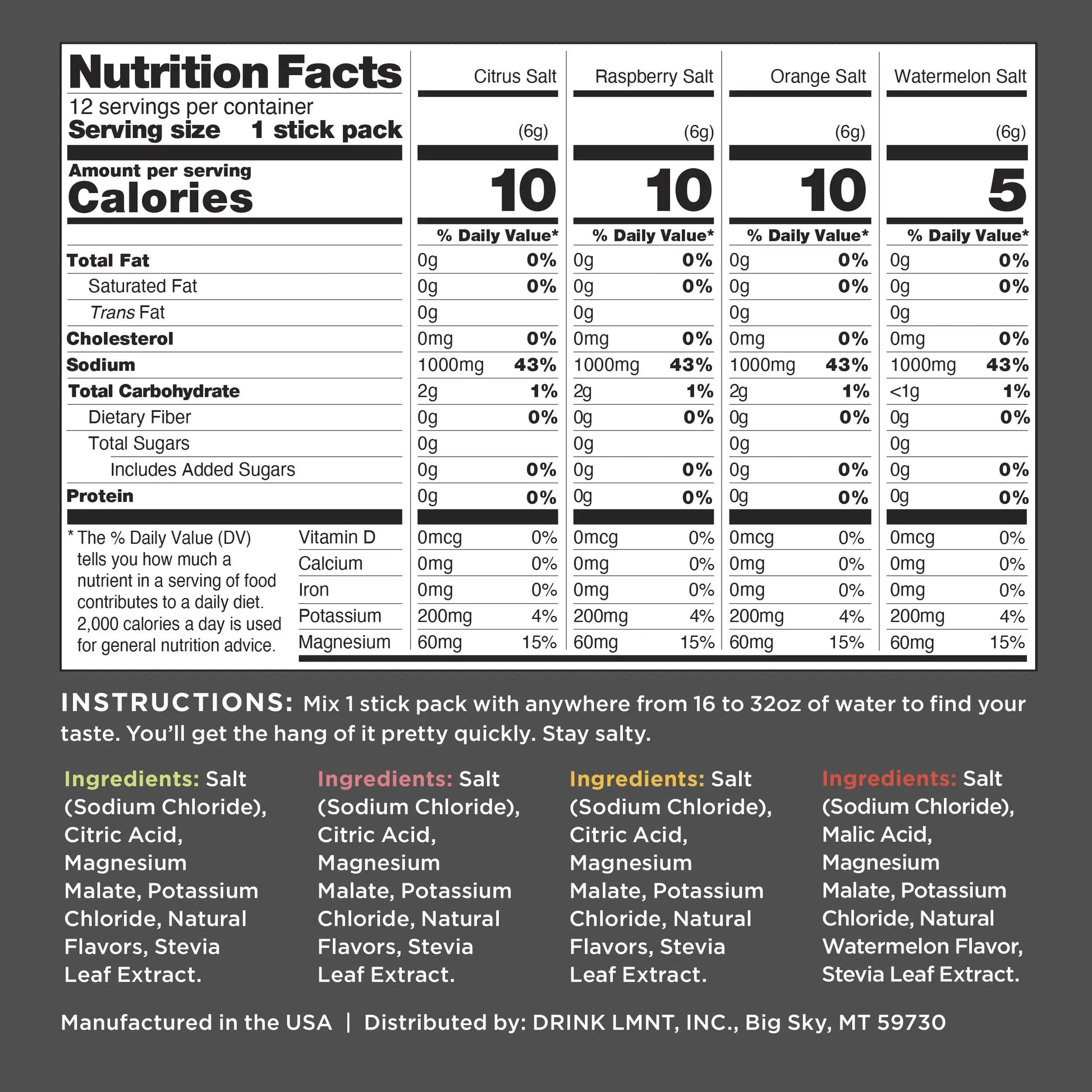 LMNT Zero Sugar Electrolytes - Variety Pack | Drink Mix | 12-Count Drink LMNT Au supplements