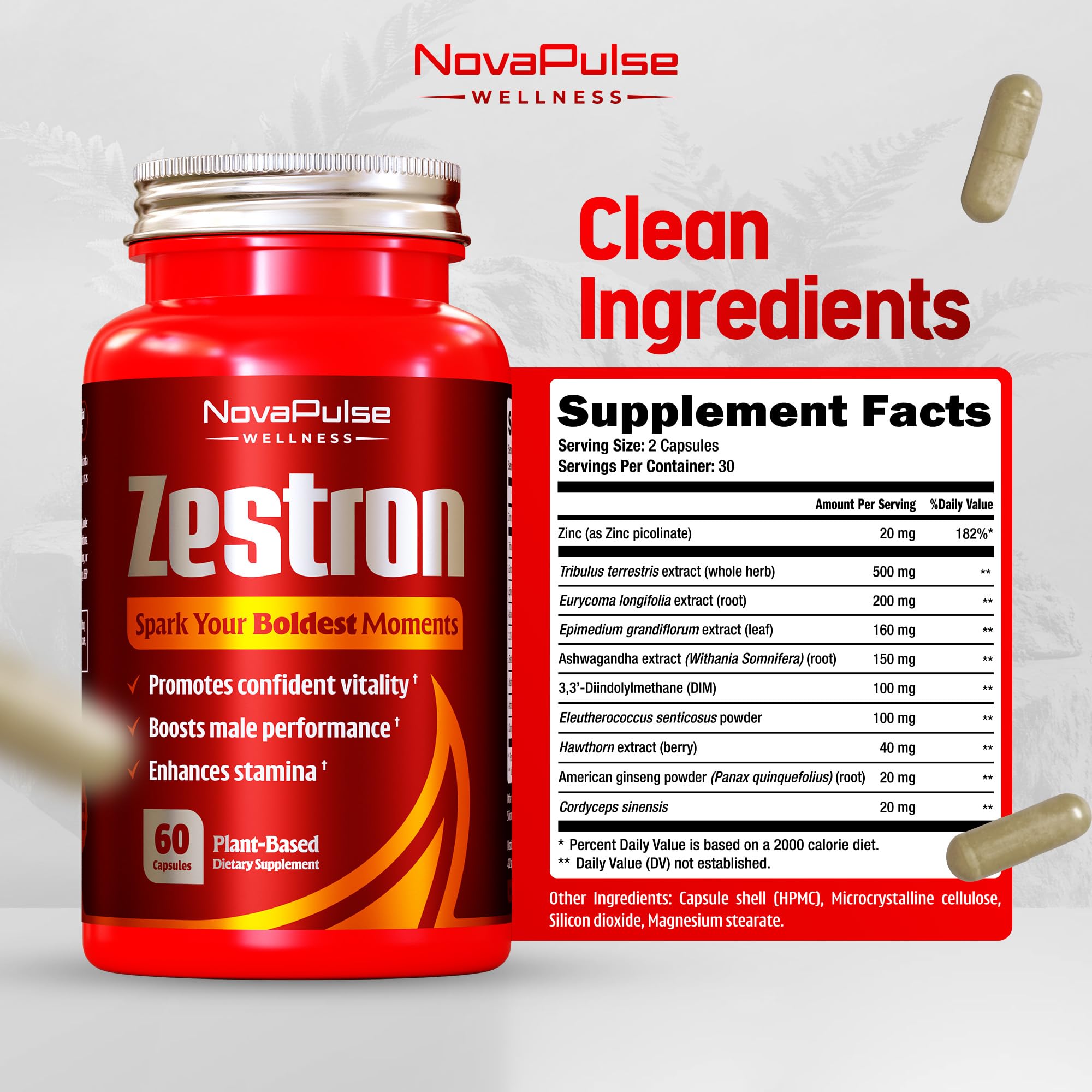 Male Enhancing Supplement Fast Acting Enlargement Pills for Men - Enhanced Size, Drive, Blood Flow, Libido, Testosterone Booster, Strength, Endurance - Boost Performance & Confidence - 60 Capsules NovaPulse Wellness Au supplements