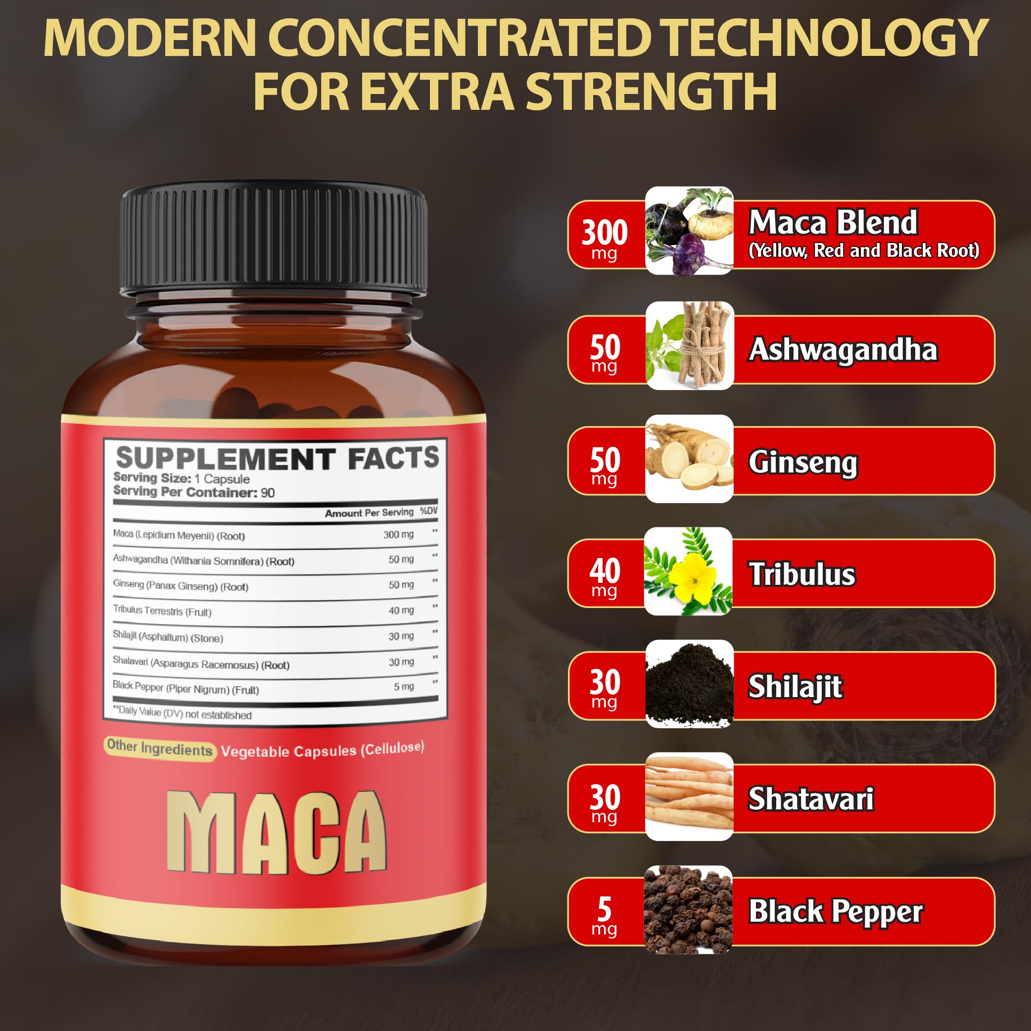 Maca Root Capsules - Supports Natural Health - Energy - Performance & Mood Supplement - Enhanced Blood Flow 3-Month Supply agobi Au supplements