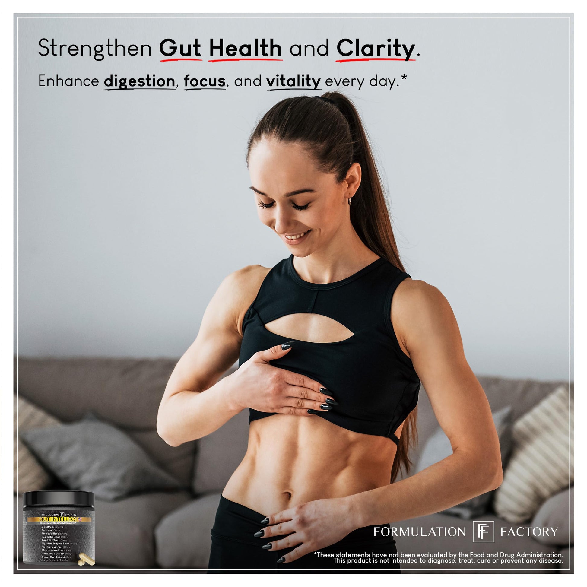 Formulation Factory Probiotics for Women & Men - Gut Intellect 10-in-1 Digestive Enzymes with Prebiotics and Postbiotics - Total Gut Health Supplement - 120 Capsules, 2 Month Supply Formulation Factory Au supplements