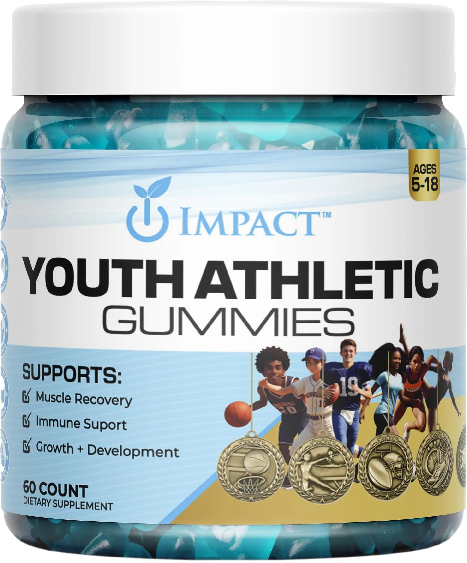 Youth Athletic Gummies – Kids Multivitamin Gummies with Essential Nutrients, Immune & Energy Support, Vegan & Gelatin-Free IMPACT Au supplements