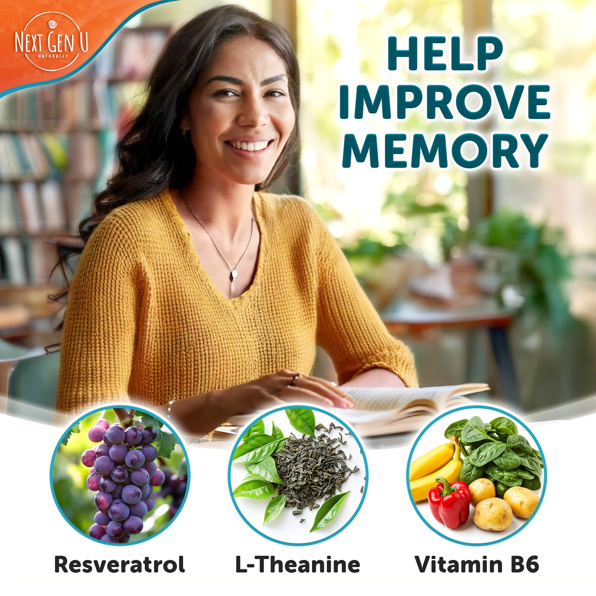 Brain Supplement - 120 Vegan Capsules - Dietary Nootropic May Help Memory, Cognitive Function & Focus - Formulation with Amino Acids, Polyphenols & B Vitamins - for Women, Men & Seniors - by NextGenU NGU Next Gen U Au supplements