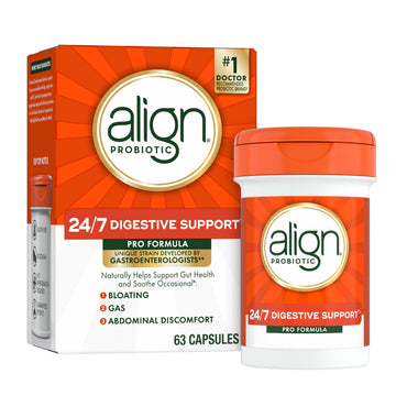 Align Probiotic, Pro Formula, Probiotics for Women and Men, Probiotics for Digestive Health, Men and Womens Probiotic Capsules Help Relieve Occasional Bloating & Gas*, 63 Capsules Align Au supplements