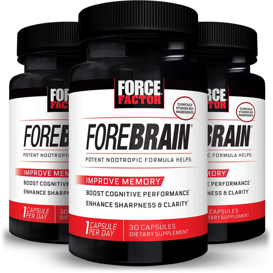 Force Factor Forebrain Nootropic Brain Supplement with Caffeine Bacopa and Huperzine A Capsules 3Pack, White, 90 Count Force FactorAu supplements