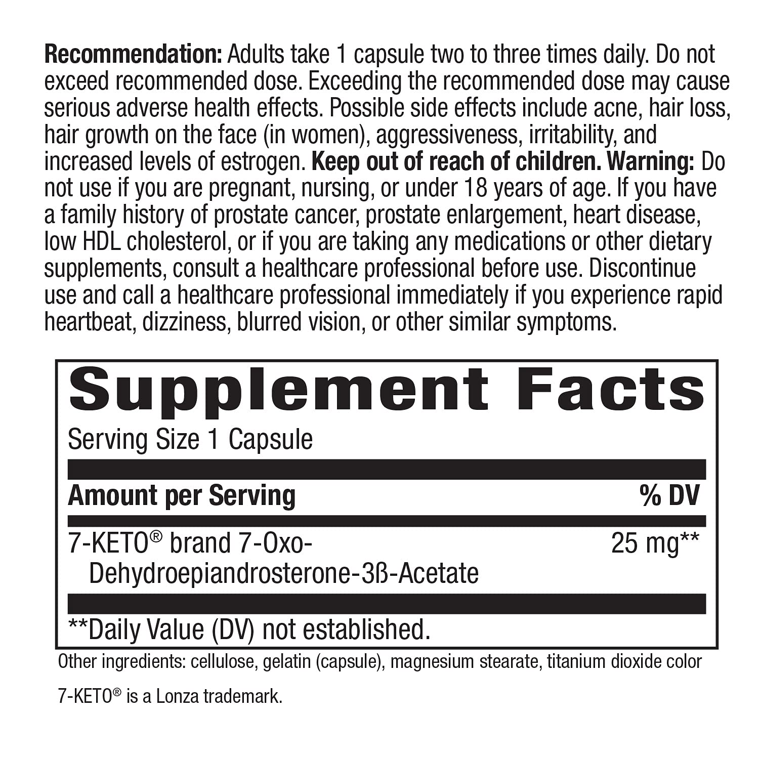 Nature's Way 7-KETO, DHEA Metabolite, Metabolism Support Supplement*, 25mg Potency Nature's Way Au supplements