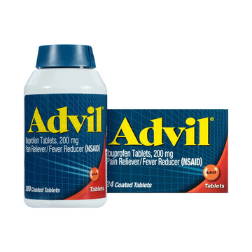 Advil Pain Reliever and Fever Reducer, Pain Relief Medicine with Ibuprofen 200mg for Headache, Backache, Menstrual Pain and Joint Pain Relief - 300+24 Coated Tablets Advil Au supplements