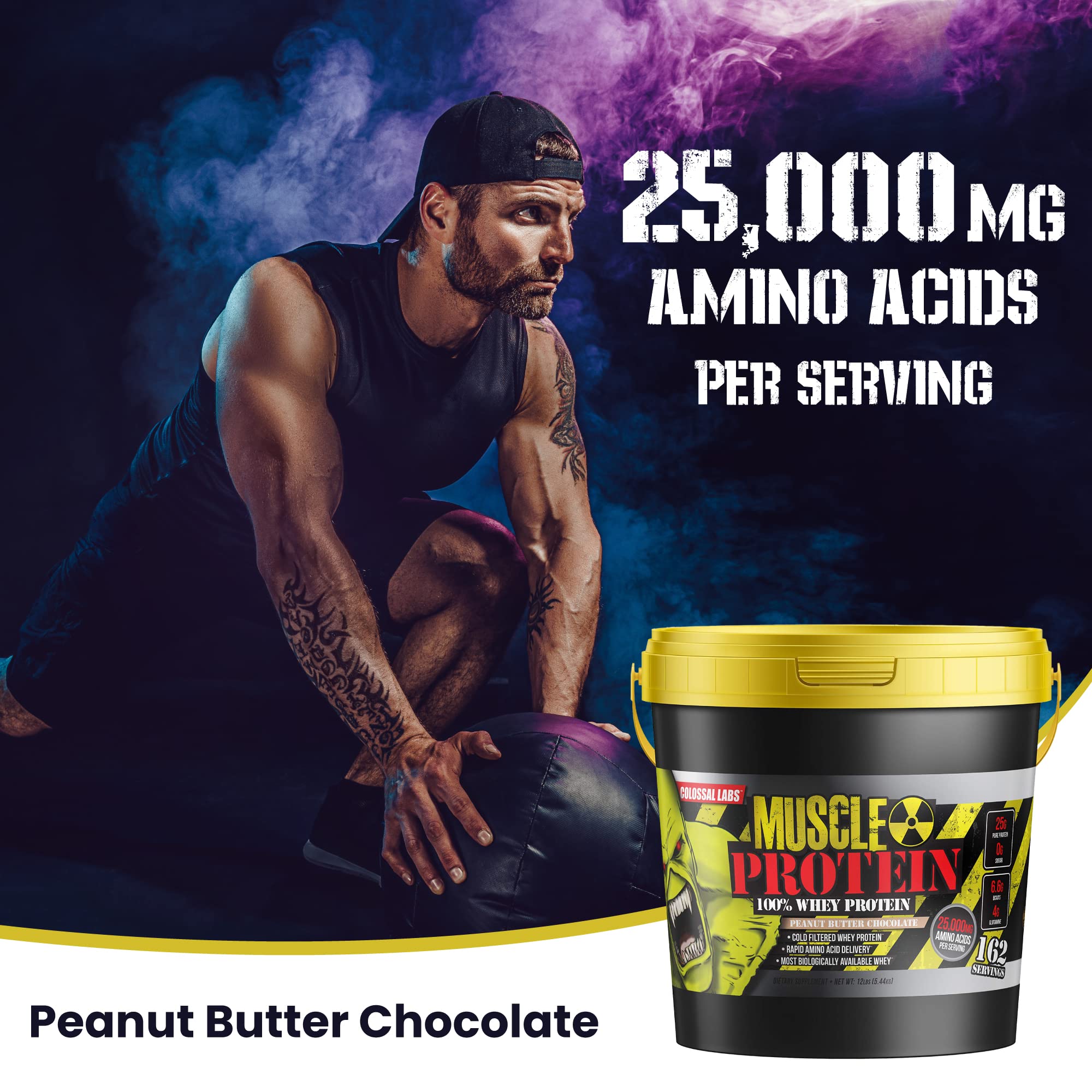COLOSSAL LABS Muscle Growth Whey Protein [12 lbs/Pack of 1]–Peanut Butter Chocolate COLOSSAL LABS Au supplements
