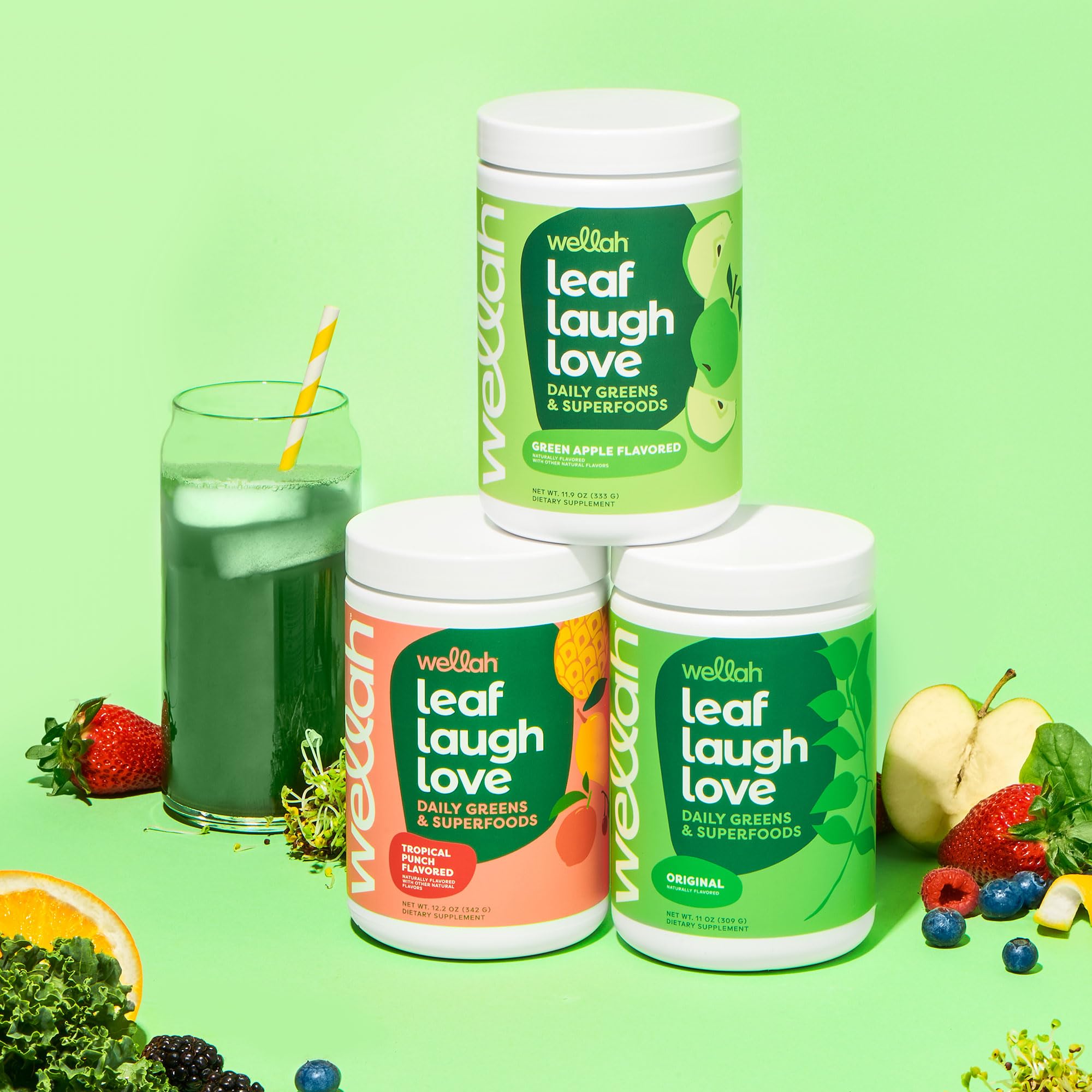 Wellah Leaf, Laugh, Love Super Greens Powder (Unflavored) 30 Servings - Superfood Supplement Drink Mix Wellah Au supplements
