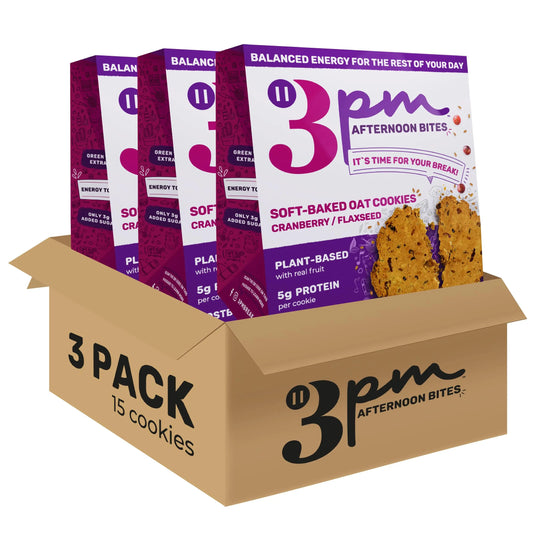 3PM Afternoon Bites Cranberry Flaxseed Cookies with Postbiotics, 5g of Protein, 15 Cookies 3PM AFTERNOON BITESAU supplements