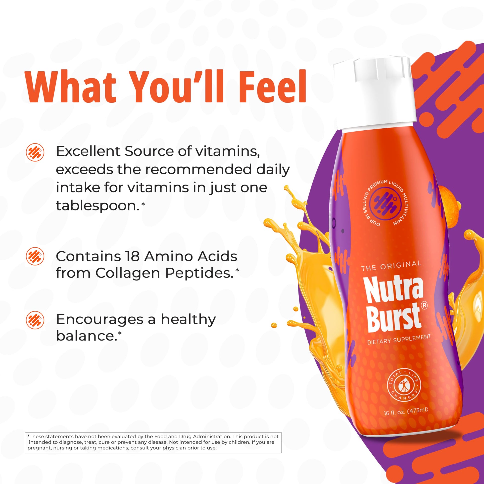 Total Life Changes NutraBurst - Liquid Multivitamin, Daily Nutritional Support, Packed with Essential Vitamins and Minerals, 16 fl. oz NUTRA BURST Au supplements