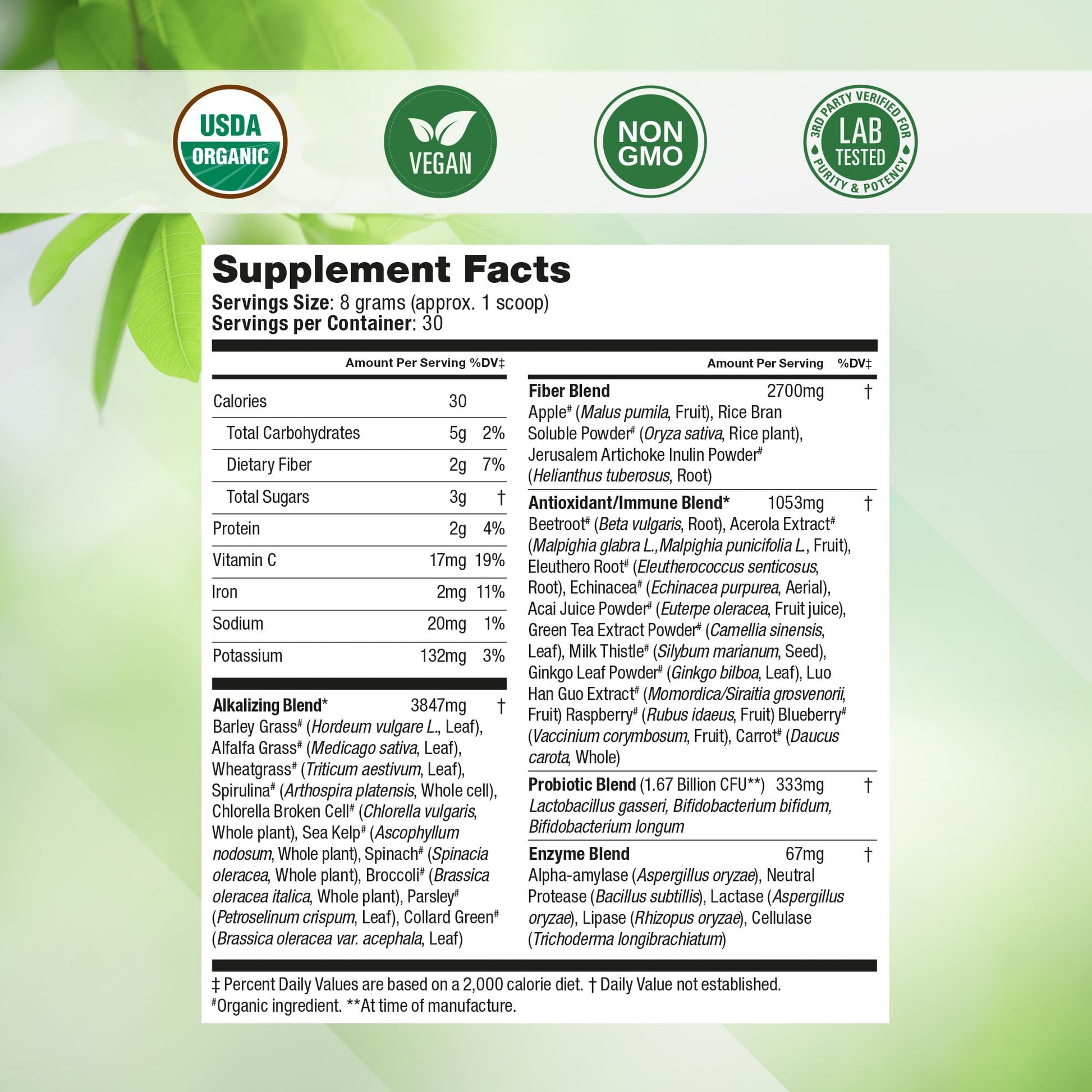 Super Greens Daily Greens Superfood Powder - Certified USDA Organic Green Powder Nested Naturals Au supplements