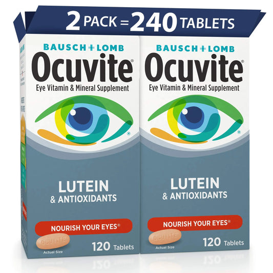 Ocuvite Eye Vitamin & Mineral Supplement, Lutein & Antioxidant Vitamins A, C, E, Zinc for Eye Health, Vitamins for Eyes, 120 Tablets (Pack of 2) OcuviteAU supplements