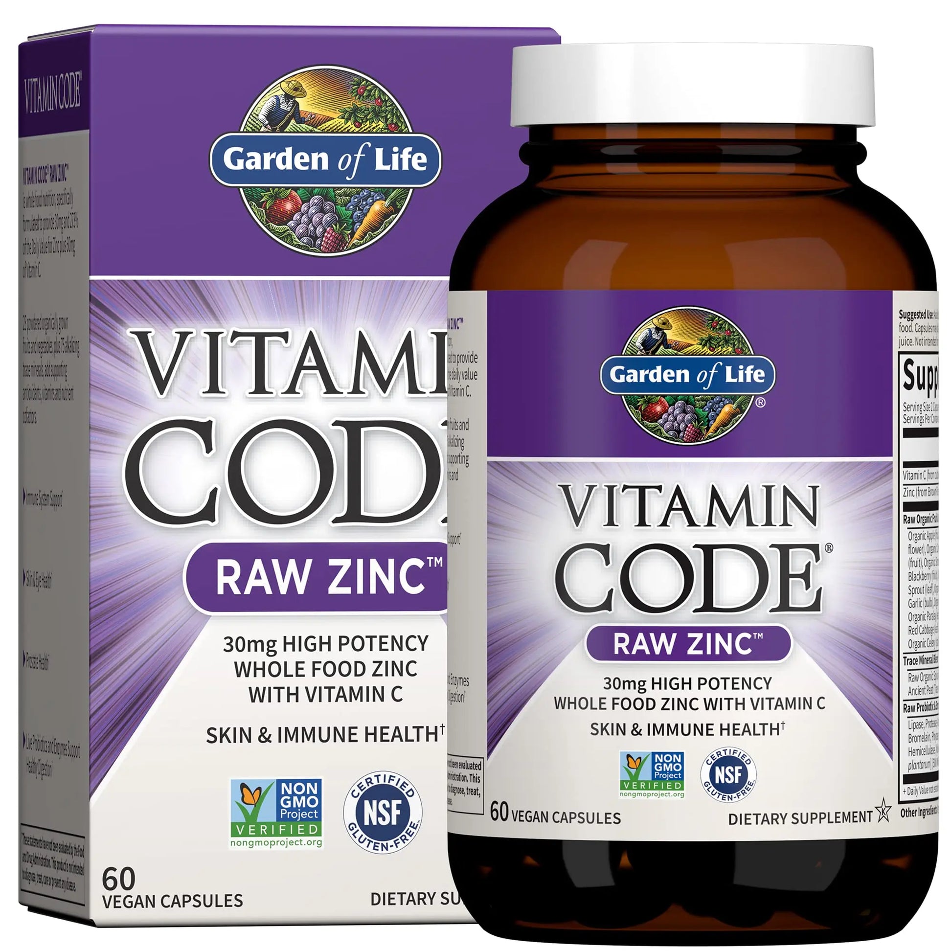 Garden of Life Vitamin Code Raw One Men's Multivitamin with Zinc Supplements for Immune and Skin Health, 30 Capsules Garden of Life Au supplements