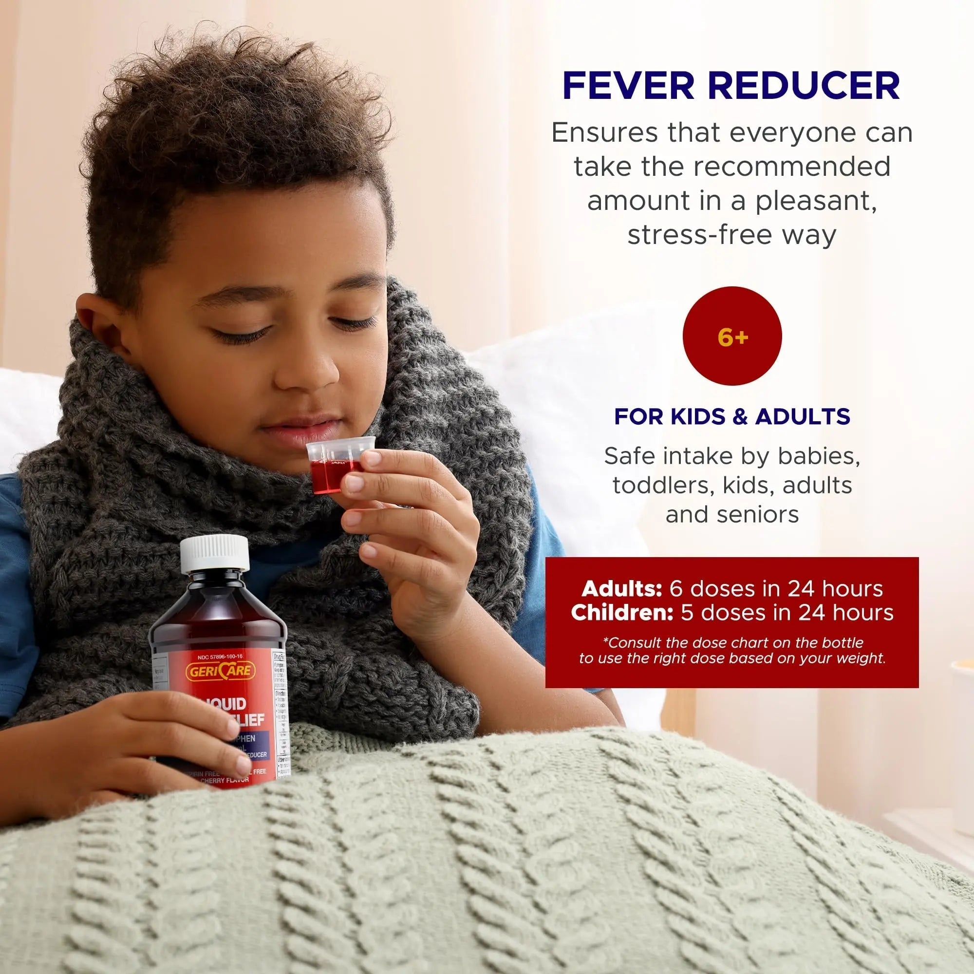 GeriCare Regular Strength Liquid Acetaminophen 160 mg, Pain Reliever, Fever Reducer, Aspirin & Alcohol Free, Cherry Flavored 16 Fl Oz (Pack of 2) GeriCare Au supplements