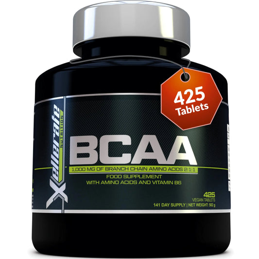 BCAA 1000mg - 425 Vegan Tablets - 3000mg Daily Serving - 141 Day Supply - 2:1:1 BCAAs Xellerate NUTRITIONAU supplements