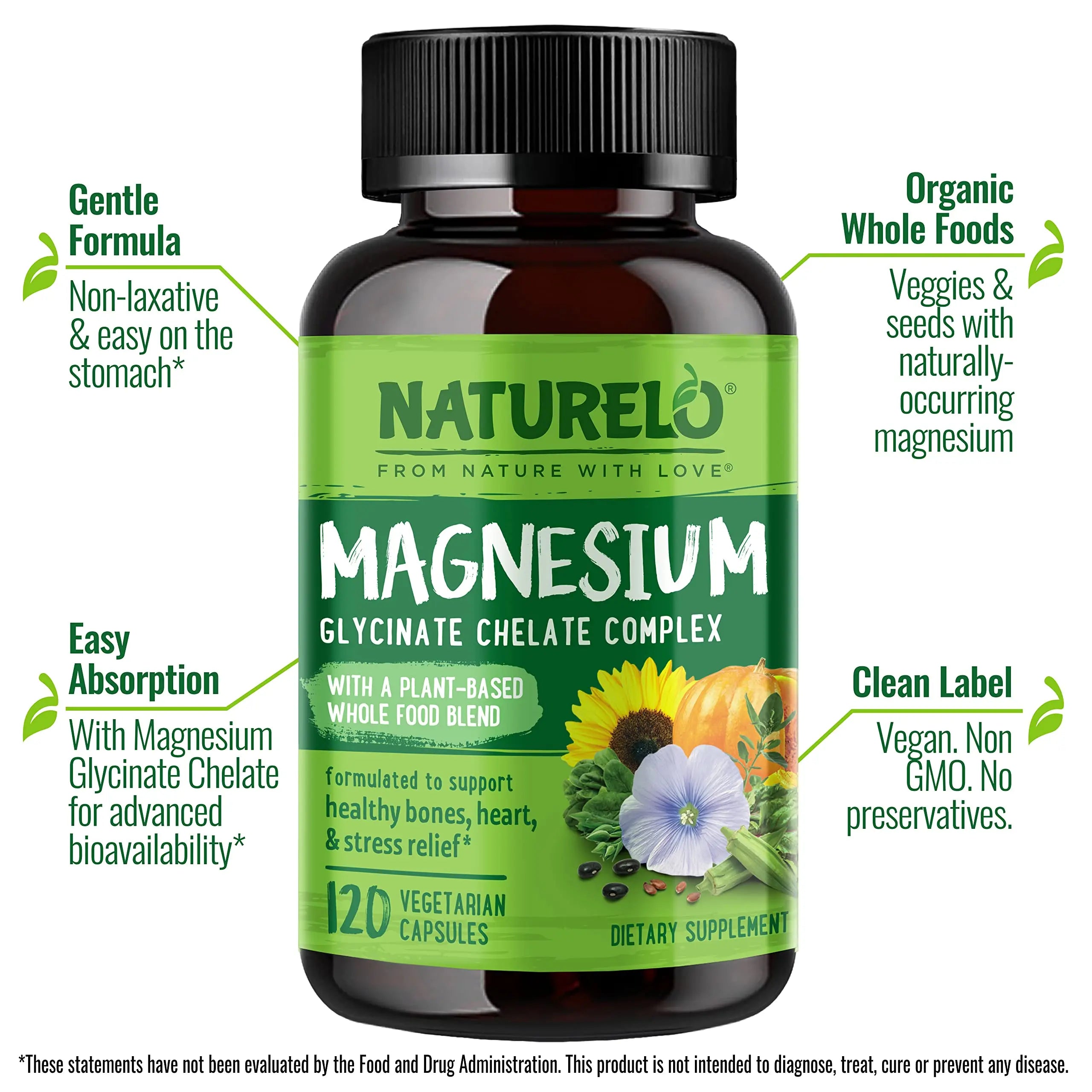 NATURELO One Daily Multivitamin for Men with Vitamins, Minerals & Organic Whole Foods - 60 Capsules and Magnesium Glycinate Chelate Complex NATURELO Au supplements
