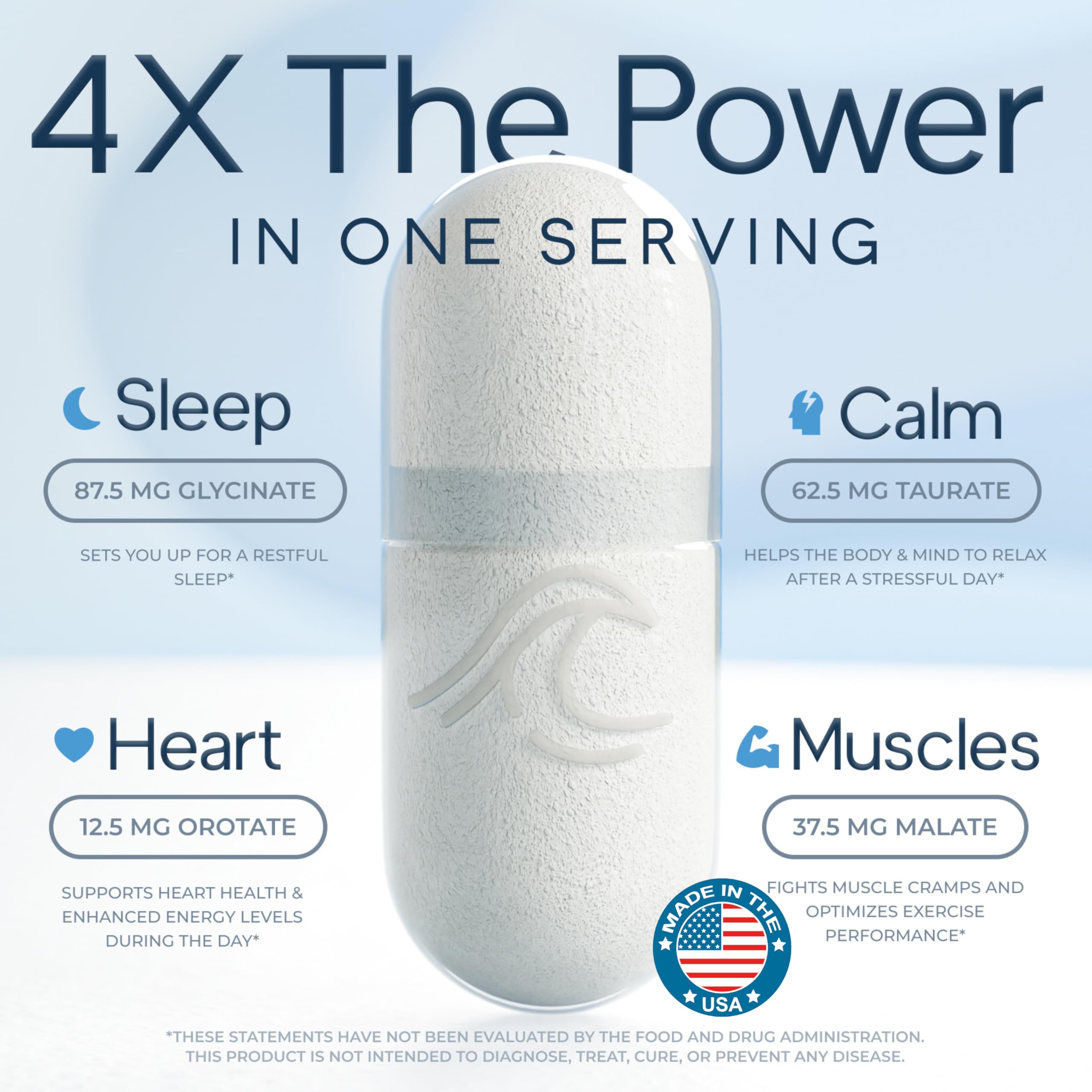 Natural Flow 4X Magnesium Supplement, Magnesium Glycinate, Taurate, Malate, Orotate Complex, Calm Sleep and Cramp Support Blend, No Mag Citrate or Oxide, 120 Capsules Natural Flow Supplements Au supplements